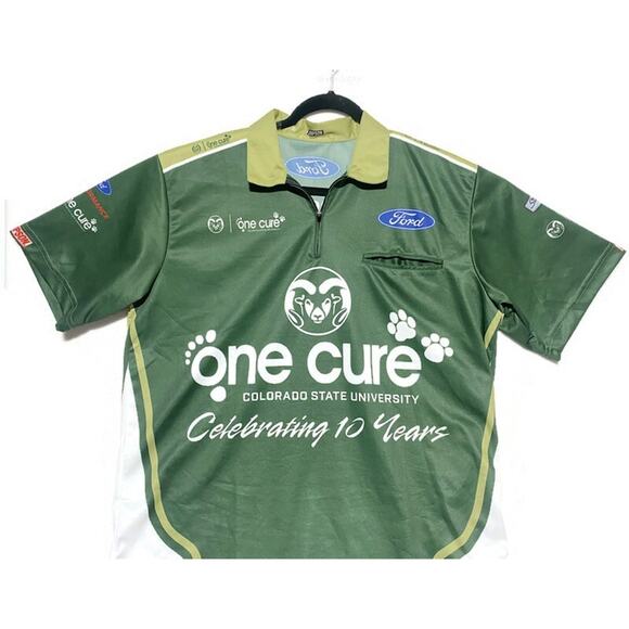NASCAR Stewart Haas Racing One Cure Pullover Shirt Size XL Green - Picture 6 of 6